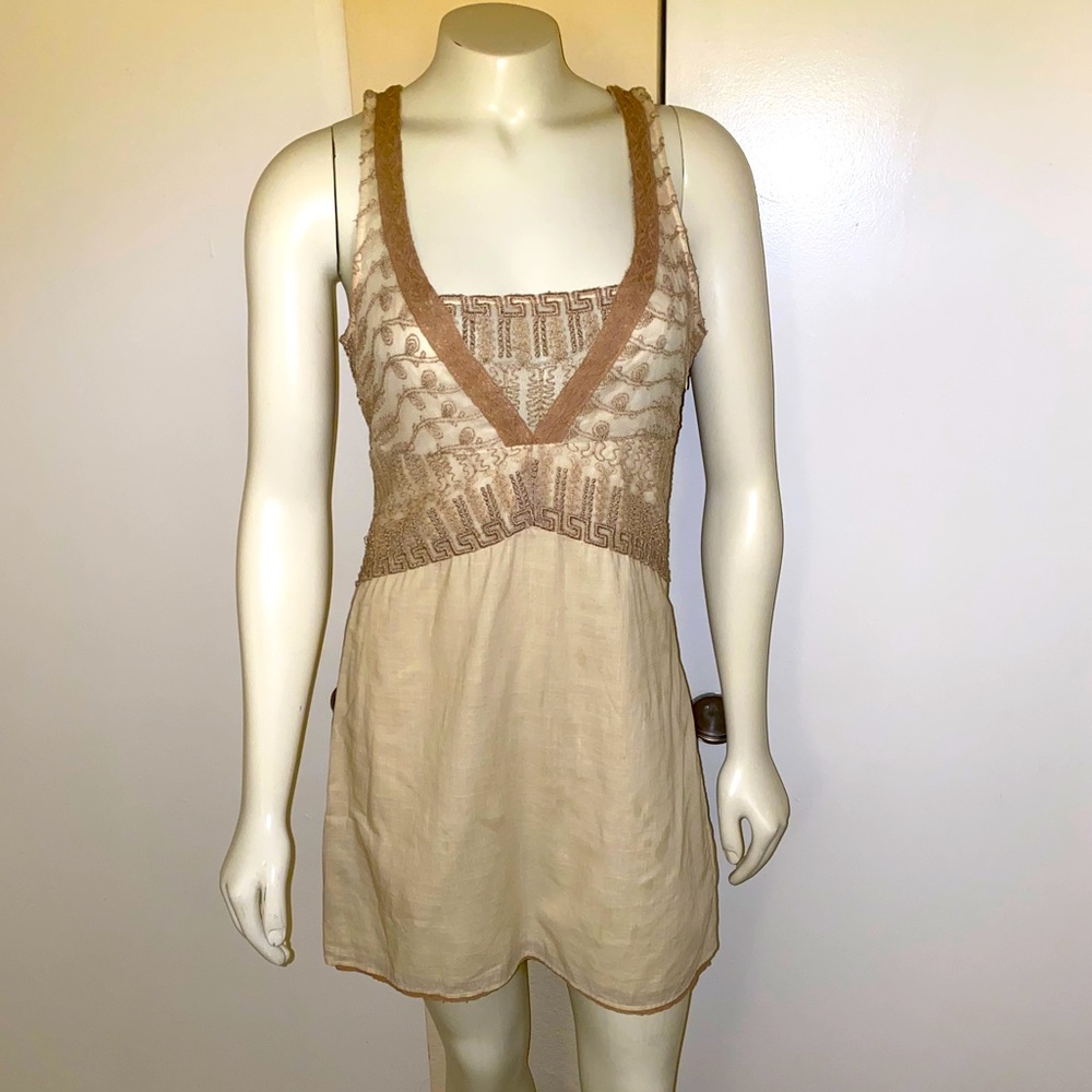 Cream and Gold Free People Dress